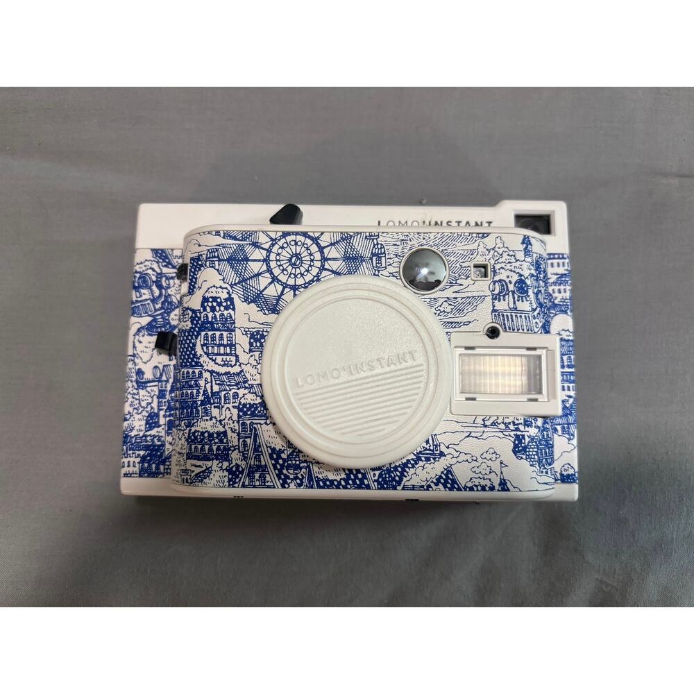 Lomography Instant Camera Blue White Toile Print Camera